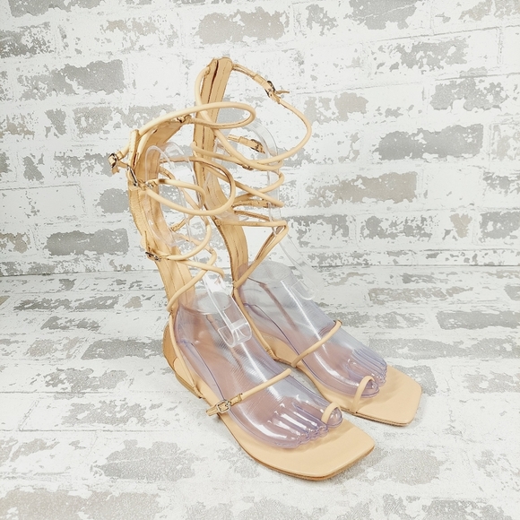 New Jeffrey Campbell Gladia Natural Gladiator Sandal H543 - Picture 4 of 11